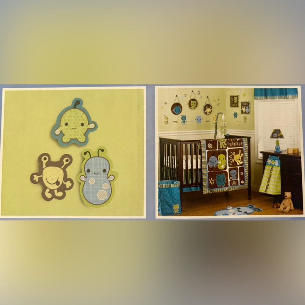 CoCaLo baby Peek-a-Boo Monsters 3 piece Wood Wall Art